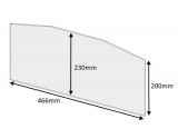 Hunter [HERALD 8 (1 DOOR)] Stove Glass [Shaped Panel] - Heat Resistant Ceramic Stove Door Glass 456mm x 230mm x 4mm 